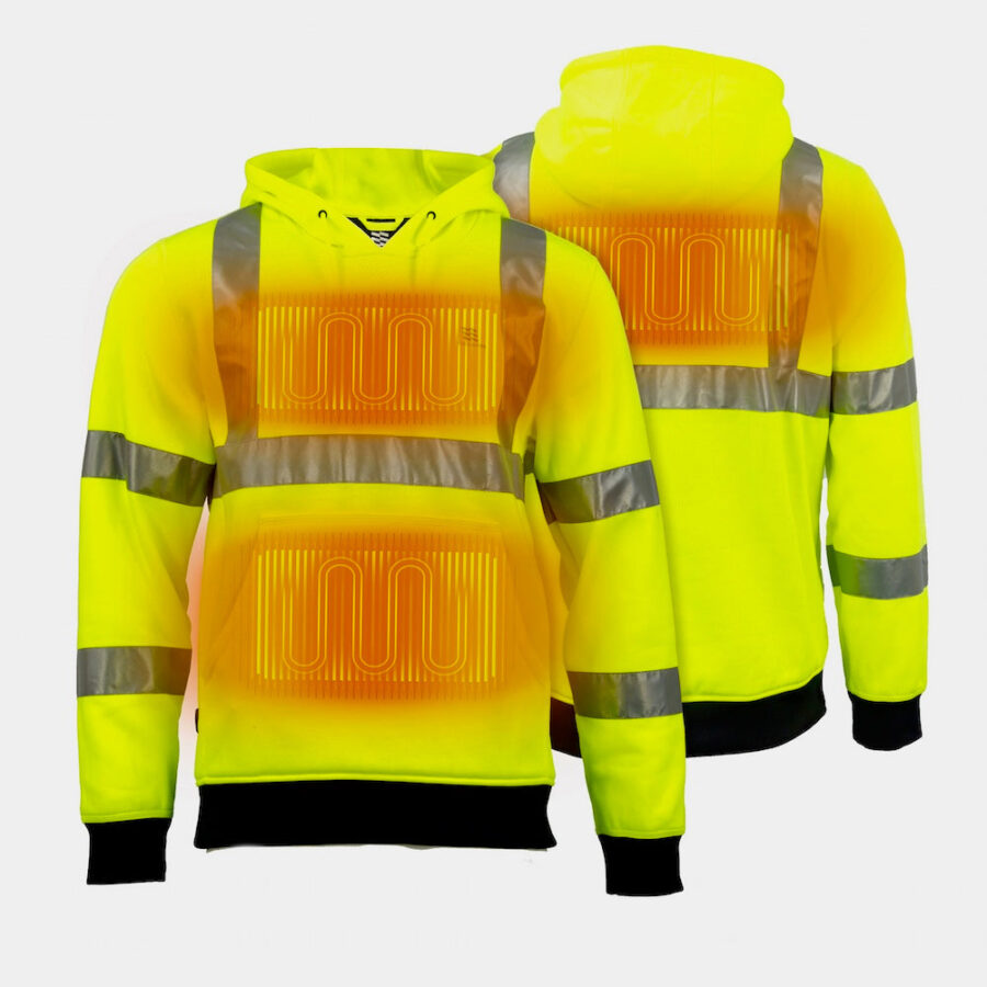 Heratex Men’s Hi-Vis Pullover Hoodie – Safety Workwear with Reflective Strips - Image 2