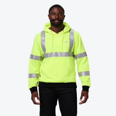 Heratex Men’s Hi-Vis Pullover Hoodie – Safety Workwear with Reflective Strips