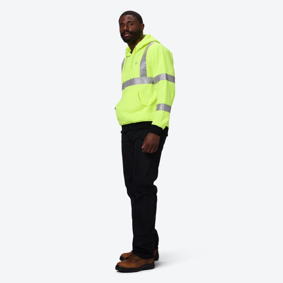 Heratex Men’s Hi-Vis Pullover Hoodie – Safety Workwear with Reflective Strips - Image 4