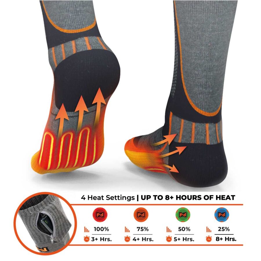 Heratex Pro Compression Heated Ski Socks – Unisex Thermal Performance - Image 3